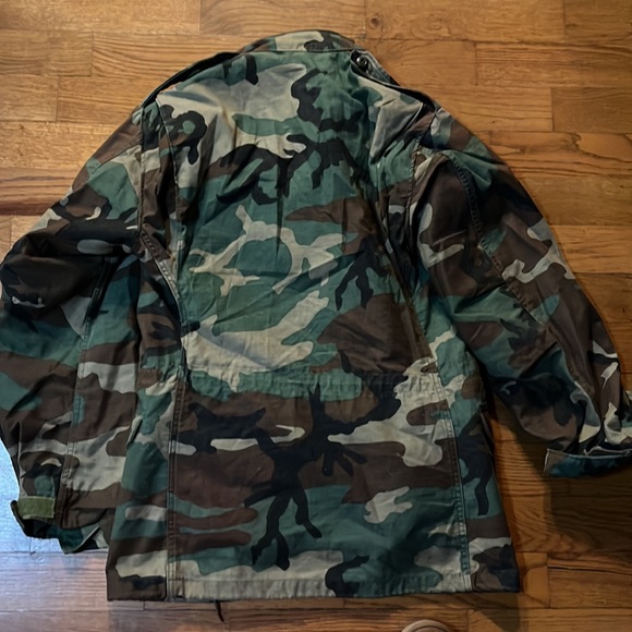 Vintage US Army Woodland Camo Field Jacket Coat Cold Weather sz Small long - Picture 8 of 11